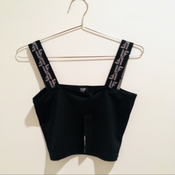 LF Tops - LF The Brand Black Tank With Windbreaker Strap NWT
